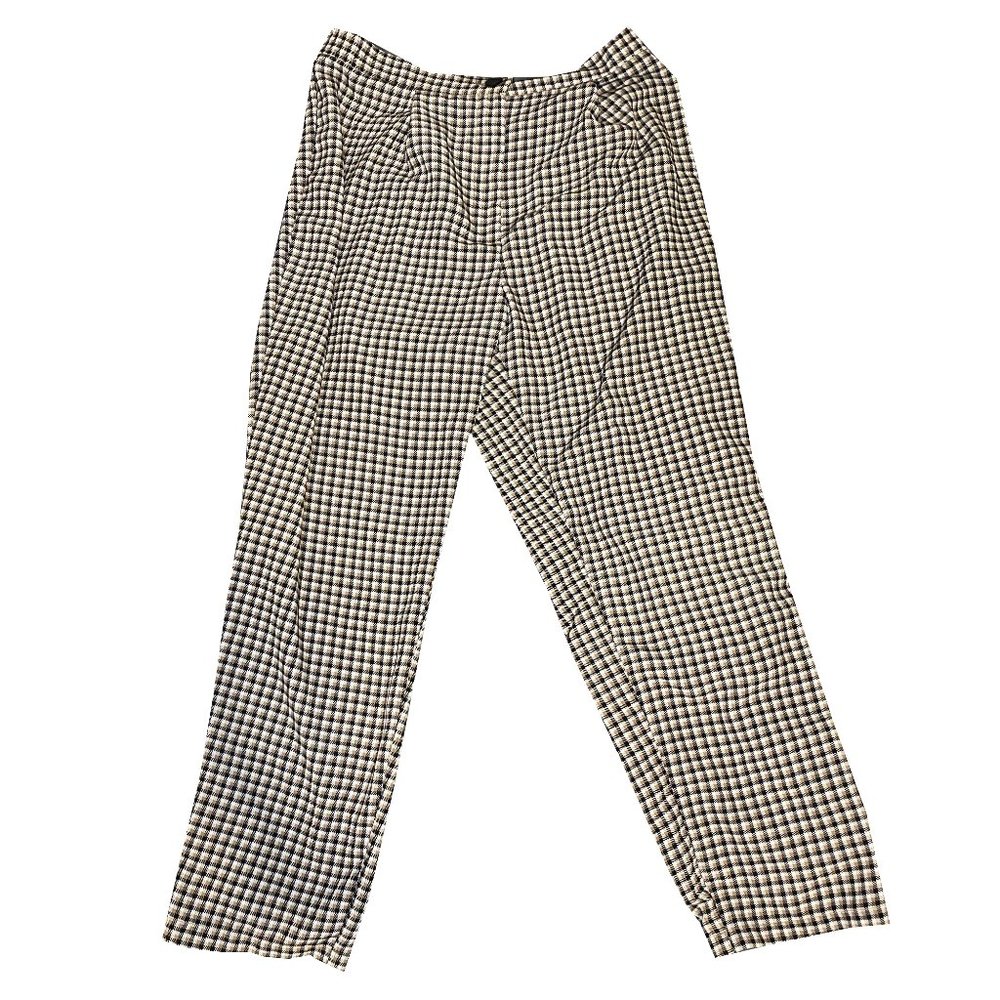 h&m divided gingham, plaid straight-leg trousers, slacks